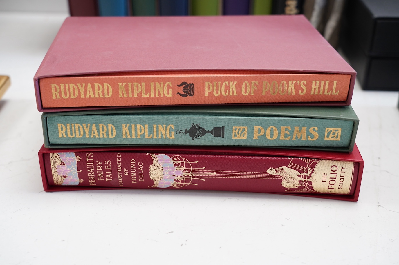 Seventeen Folio Society volumes including three Rudyard Kipling, seven Anthony Trollope, the Secret Garden, a two volume edition of Milton’s Paradise Lost, etc. (18)